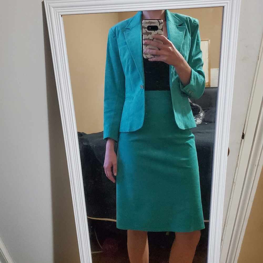 Matching Vintage Suede Suit Set